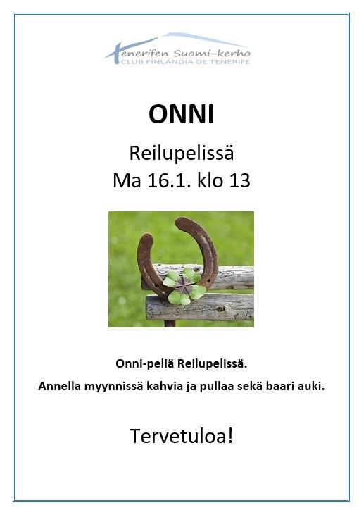 ONNI PELI Tenerifen Suomi kerho